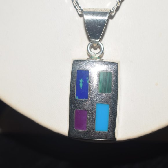 Retired Silpada 925 Turquoise, Sugilite, Malachite, Azurite Necklace - Picture 4 of 8